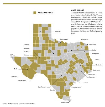 Gaps in Care - Map of Texas - web